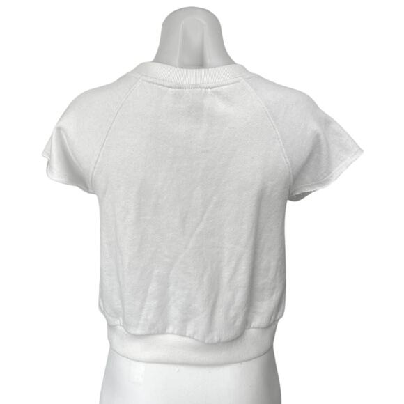 Volcom Stone Women's White Red Graphic Print Short Sleeve Crop T Shirt Tee Top M - Picture 2 of 5